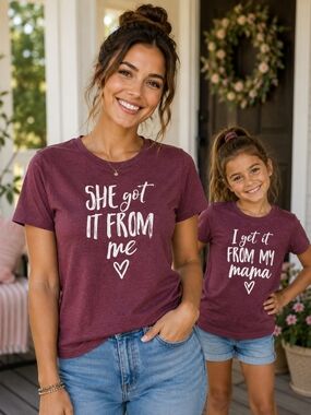 Boutique 'She Got It From Me' Graphic Tee Women's Size L